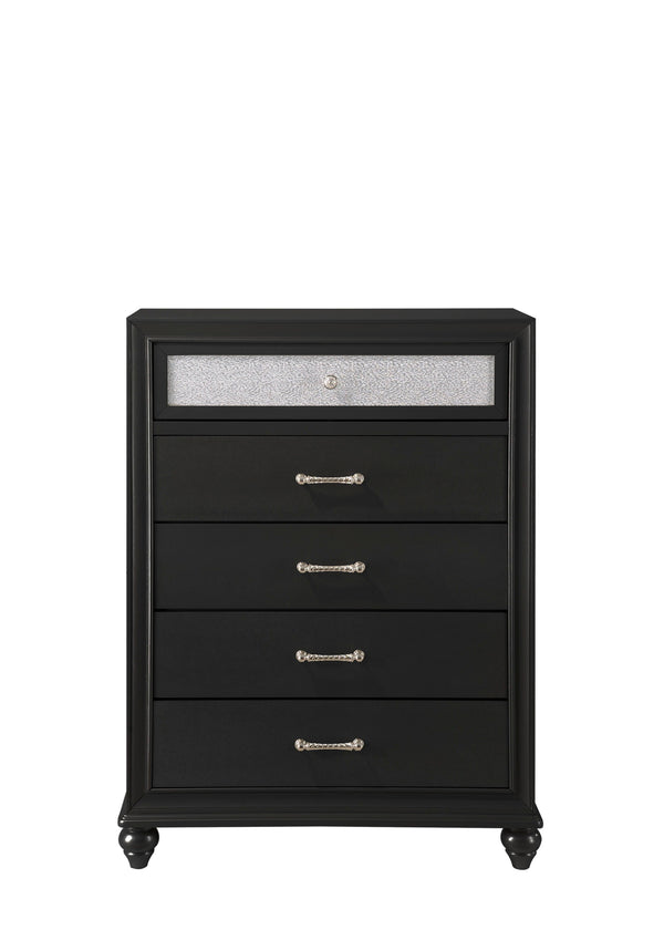 Lila - King 5 Piece Bedroom Set - Black