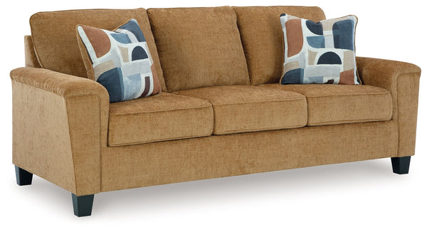 Thereâ€™s something about this sofa thatâ€™s so easy to appreciate. Maybe itâ€™s the plush upholstery and comforting earthy tone, eager to support your quest for total relaxation. Perhaps it-'s the modern flair of its simple lines, tapered legs and abstra