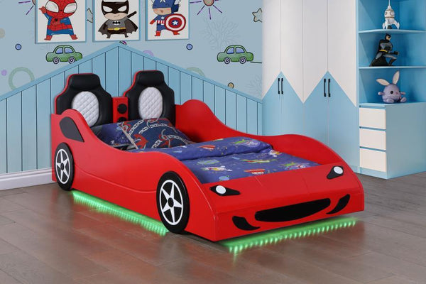 Cruiser - Wood Twin LED Car Bed - Red