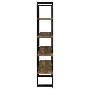 Danbrook - 4-Shelf Bookshelf - Black And Aged Walnut