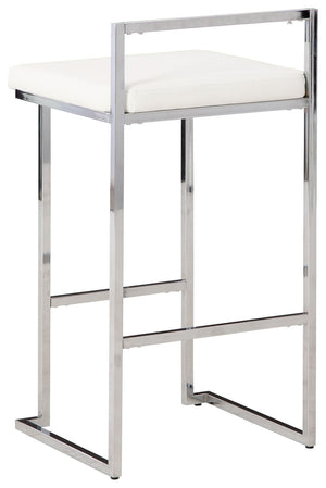 Madanere - White / Chrome Finish - Tall UPH Stool (Set of 2)