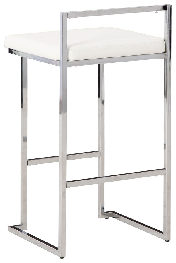 Madanere - White / Chrome Finish - Tall UPH Stool (Set of 2)