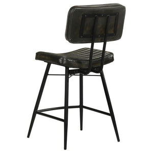 Partridge - Leather Counter Chair (Set of 2) - Antique Espresso