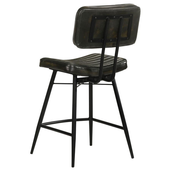 Partridge - Leather Counter Chair (Set of 2) - Antique Espresso
