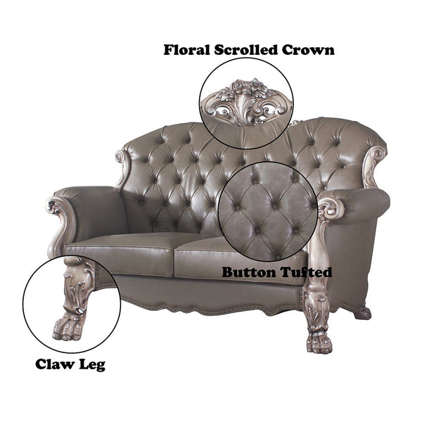 Dresden - Loveseat - Vintage Bone White & PU