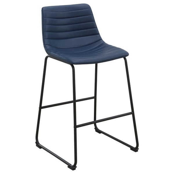 Zuni - Faux Leather Upholstered Counter Chair (Set of 2) - Blue