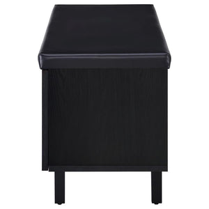 Brixton - 2-Door Padded Entryway Shoe Storage Bench - Black