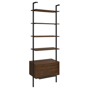 Owens - 4-Shelf Storage Wall Bookshelf - Walnut