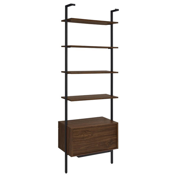 Owens - 4-Shelf Storage Wall Bookshelf - Walnut