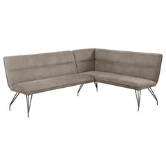 Maximize space and offer casual comfort with a modern L-shaped dining bench. Neutral upholstery covered plush foam cushioning, creating an inviting look and feel. Its corner design is ideal for compact spaces like eat-in kitchens and apartments, creating 