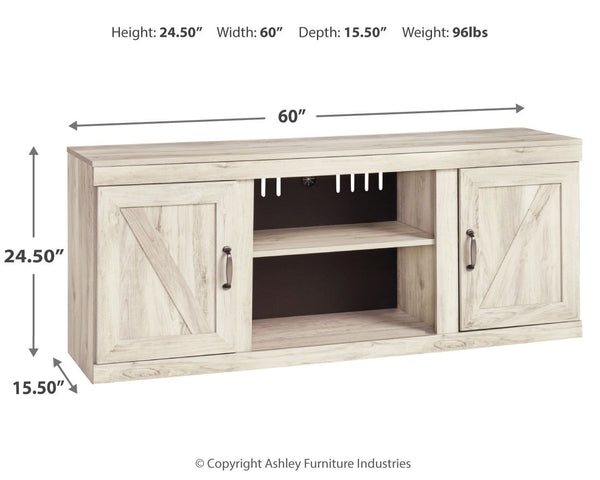 Bellaby - Whitewash - 4-Piece Entertainment Center