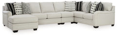 Innovatively recalling classic English countryside motifs for the current age, this sectional with chaise transforms your space with a charming approach to comfort. Its dove gray upholstery acts as a clean foundation for your modern farmhouse aesthetic. D