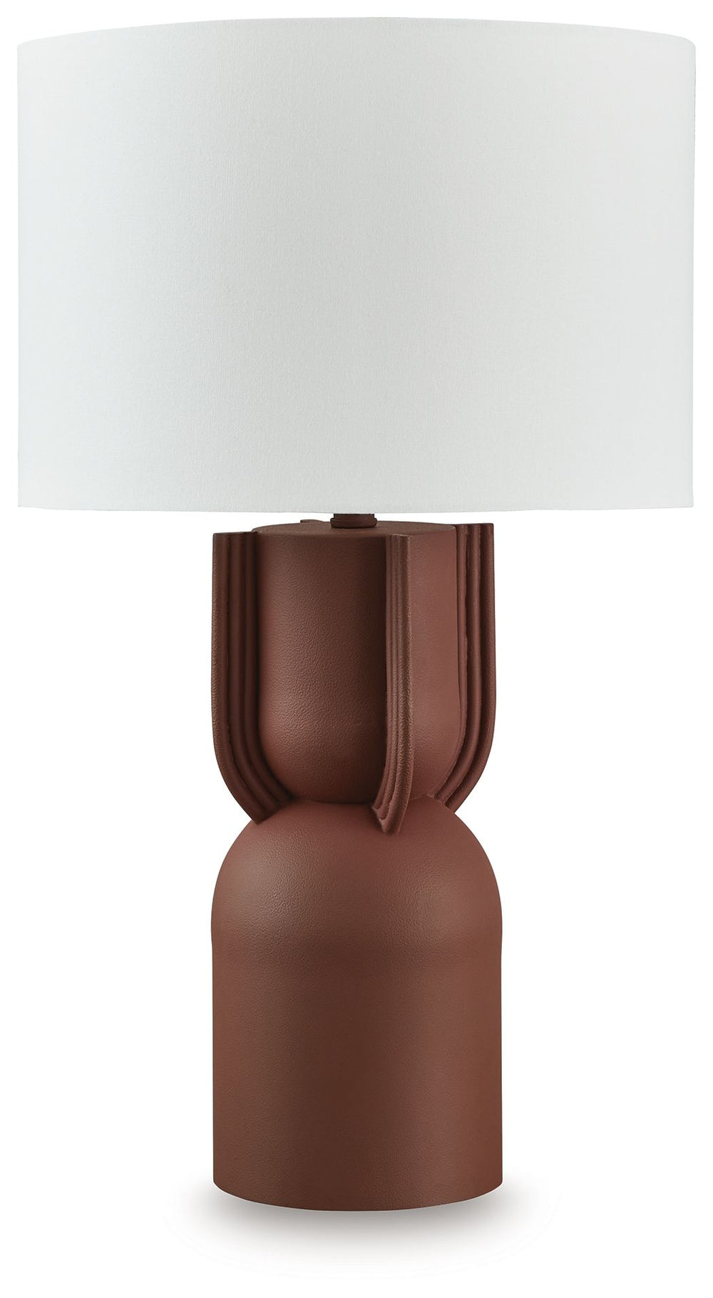 Modern and monochromatic, this table lamp illuminates your home in luxe style. It reflects your contemporary eye for design with a brick red finish and artisanal silhouette. What a refined addition to your living room or office.<br><br><b>Additional Dimen
