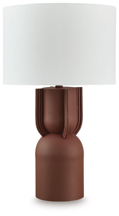Modern and monochromatic, this table lamp illuminates your home in luxe style. It reflects your contemporary eye for design with a brick red finish and artisanal silhouette. What a refined addition to your living room or office.<br><br><b>Additional Dimen