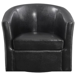 Turner - Upholstered Barrel Back Swivel Chair - Dark Brown