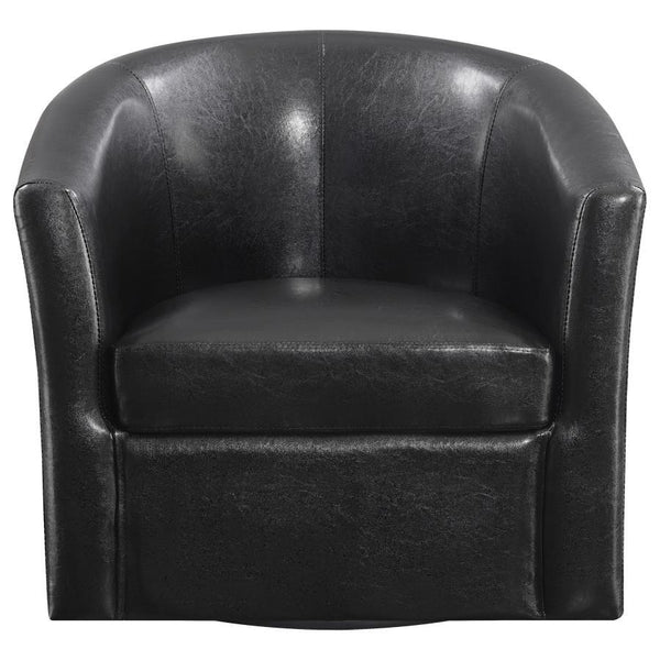 Turner - Upholstered Barrel Back Swivel Chair - Dark Brown