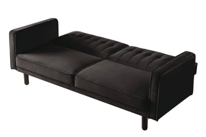 Qinven - Futon - Dark Brown Velvet