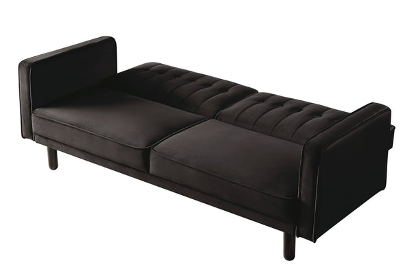 Qinven - Futon - Dark Brown Velvet
