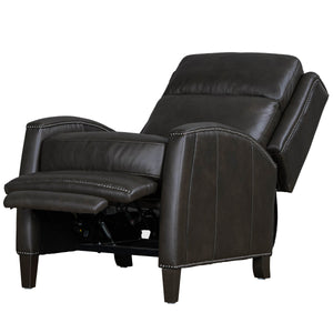  allowing you to easily find the most comfortable position for relaxation. It is upholstered in soft leather with custom matching and features decorative nail 