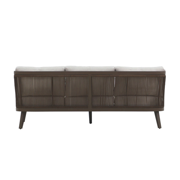 Genova - Patio Sofa With Two Accent Pillows - Gray