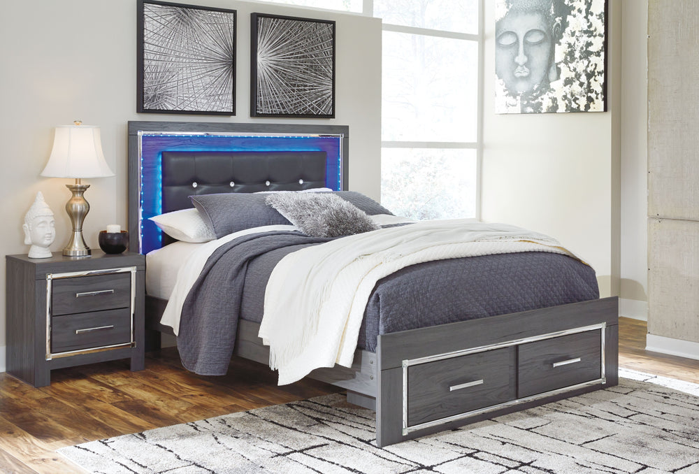 Reminiscent of Hollywood glamour of yesteryear, this queen storage bed interprets luxury in a decidedly modern way. Sumptuous details include button-tufted upholstery, faceted faux crystals and chrome-tone accents beautifully lit by LED lights enhanced wi