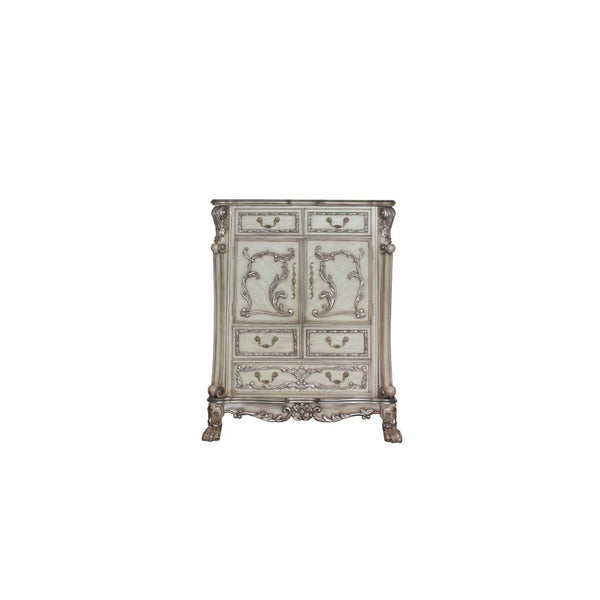 5 Drw, 2 Wood Door (Inside: Hanging Rod, 2 Shelves & 2 Drw) Drawer: GLIDE Center Metal (Ball Bearing