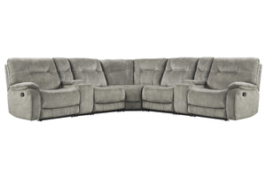Innovative modular design ensures this sectional can be configured to complement any space. Oversized seats sit like a chair-and-a -half for expansive comfort<br/><br/><b>Product Features</b><ul><li>Manual-powered seat is easily reclined with release of l