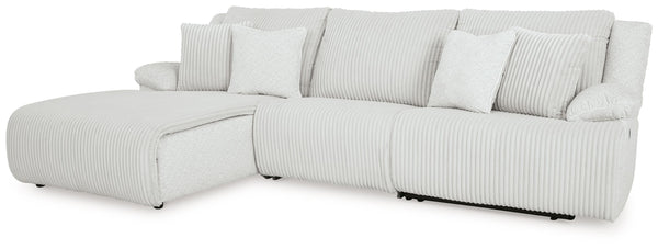 Experience unparalleled comfort with this reclining sectional sofa with chaise. Itâ€™s a stylish and invitingly soft lookâ€”made all the more appealing by cozy corduroy cushions that feel great and add a touch of texture. The neutral hue effortlessly blen