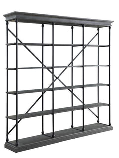 Don-'t left your cherished reads collect dust in the dark corner. Metal tube frame paired with wood shelves in a netural finish makes the whole open and light. The bookshelf has a classic library look with architectural moldings, while -"X-" back support 