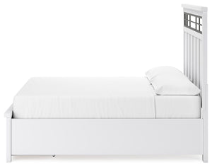 Ashbryn - White / Natural - California King Panel Storage Bed