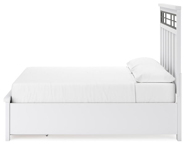 Ashbryn - White / Natural - California King Panel Storage Bed