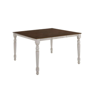 The Dylan collection features convertible table top with removable leaf, and turned legs, all carefully crafted with selected wood and veneers in rich buttermilk and dark oak finish. Matching side chairs offer overlapped -"X-" backrest design, wooden seat