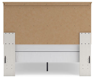 Linnocreek - White / Warm Brown - Queen Panel Bed