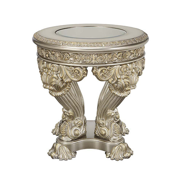  the Danae coffee table offers the right amount of wow factor that your living space needs to create a classy home. The antique white and gold finish enhances the ornate carvings on the base and apron of the table. Display books and decor