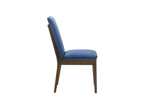 Maggie - Dining Chair With Cushion (Set of 2) - Blue / Walnut