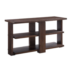 KD, Rectangular Sofa Table â€¢ Storage: 2 Open Compartments (2 Wooden Shelves, Fixed) â€¢ Wooden Top, Wooden Straight Leg â€¢â€¢ CONSTRUCTION: Wooden TOP/LEG/SHELF: Poplar Wood, Wood Veneer (Ash+MDF) â€¢ NO Apron<br/><br/><b>Product Features</b><ul><li>Ca