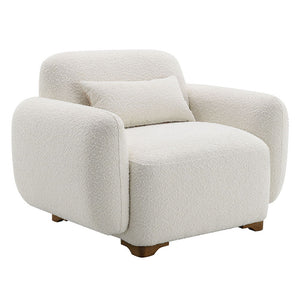  beautifully upholstered in luxurious Boucle fabric. This exquisite set