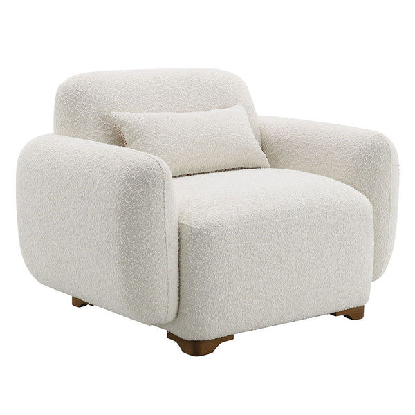  beautifully upholstered in luxurious Boucle fabric. This exquisite set