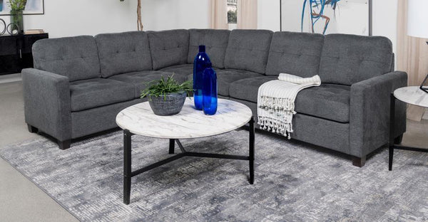 Georgina - Upholstered Armless Chair - Steel Gray