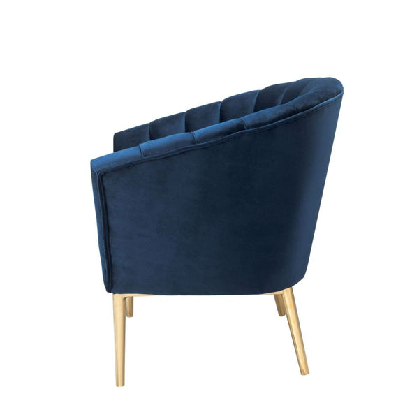 Colla - Accent Chair - Midnight Blue Velvet & Gold