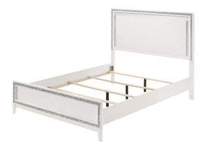 Classic design with touches of modern aspects makes this Haiden Collection ideal for any bedroom. The bed offers a cream fabric padded headboard with LED light. It also features a glamorous shimmering silver accent trim that adds richness to design. The w