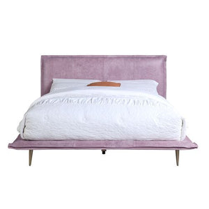 Metis - Eastern King Bed - Pink Top Grain Leather
