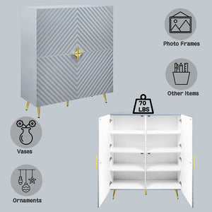 Gaines - Cabinet - Gray High Gloss Finish