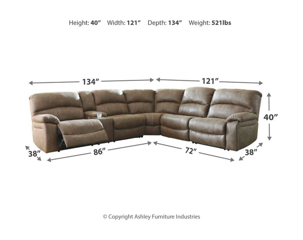  the sectionalâ€™s leather alternative upholstery offers a warm