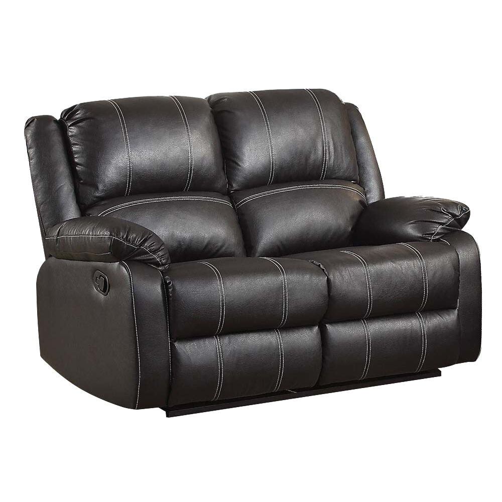 The Zuriel reclining sofa collection is a wonderful choice for any family room, combines luxurious faux leather with the comfort of padded, reclining seating. Comfortable contoured seats, soft to the touch while the reclining footrests offer full leg supp