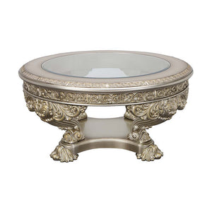  the Danae coffee table offers the right amount of wow factor that your living space needs to create a classy home. The antique white and gold finish enhances the ornate carvings on the base and apron of the table. Display books and decor