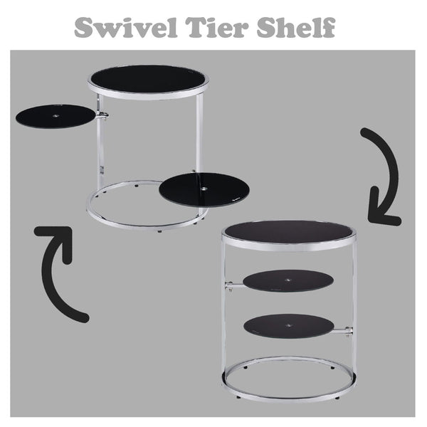 Lynch - Accent Table - Black & Chrome Finish