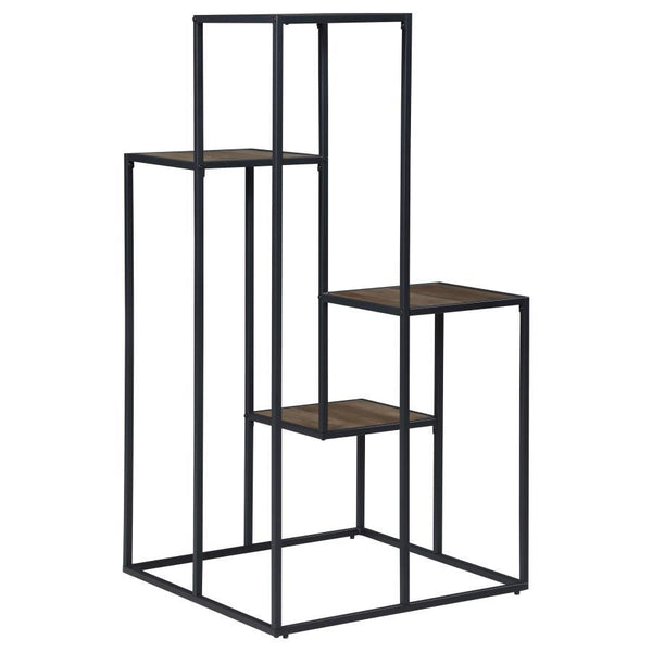 Rito - 4-Tier Multi - Display Shelf - Rustic Brown And Black