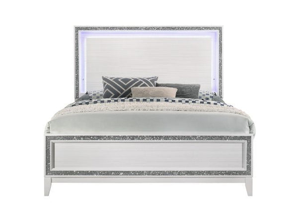 Haiden - Queen Bed - Led & White Finish