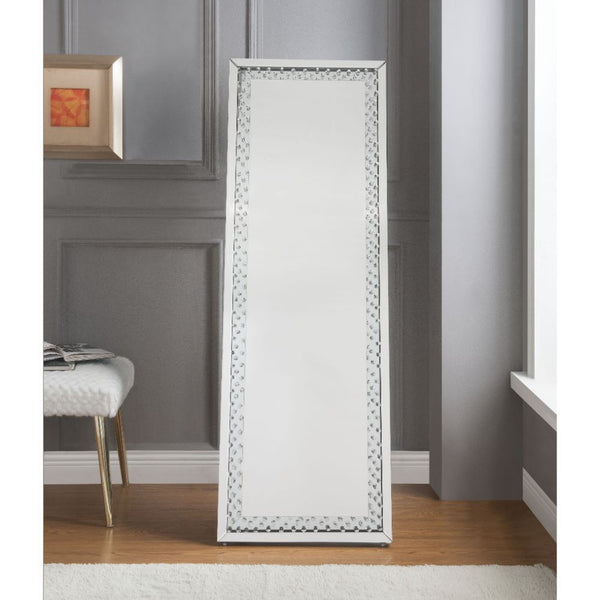  Clear Glass with Faux Crystal Inlay â€¢â€¢ CONSTRUCTION â€¢â€¢ Mirrored Frame